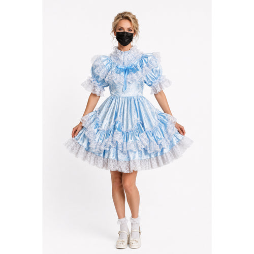 Robe en satin bleu ciel G3838