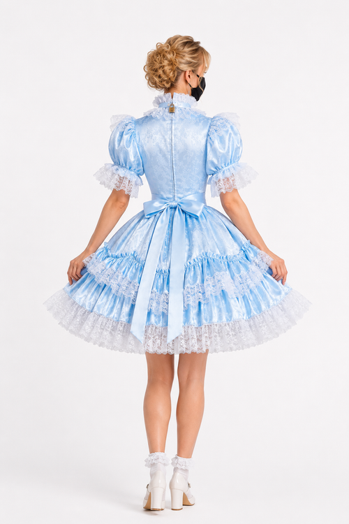 Baby Blue Satin Dress G3838