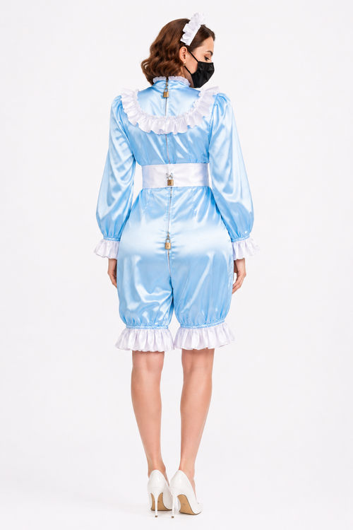 Baby Blue Satin Romper G3842