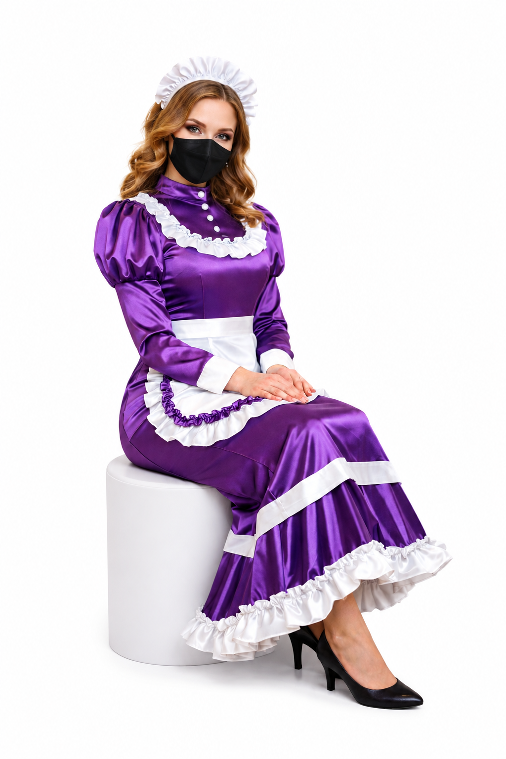Purple Satin Dress G3843