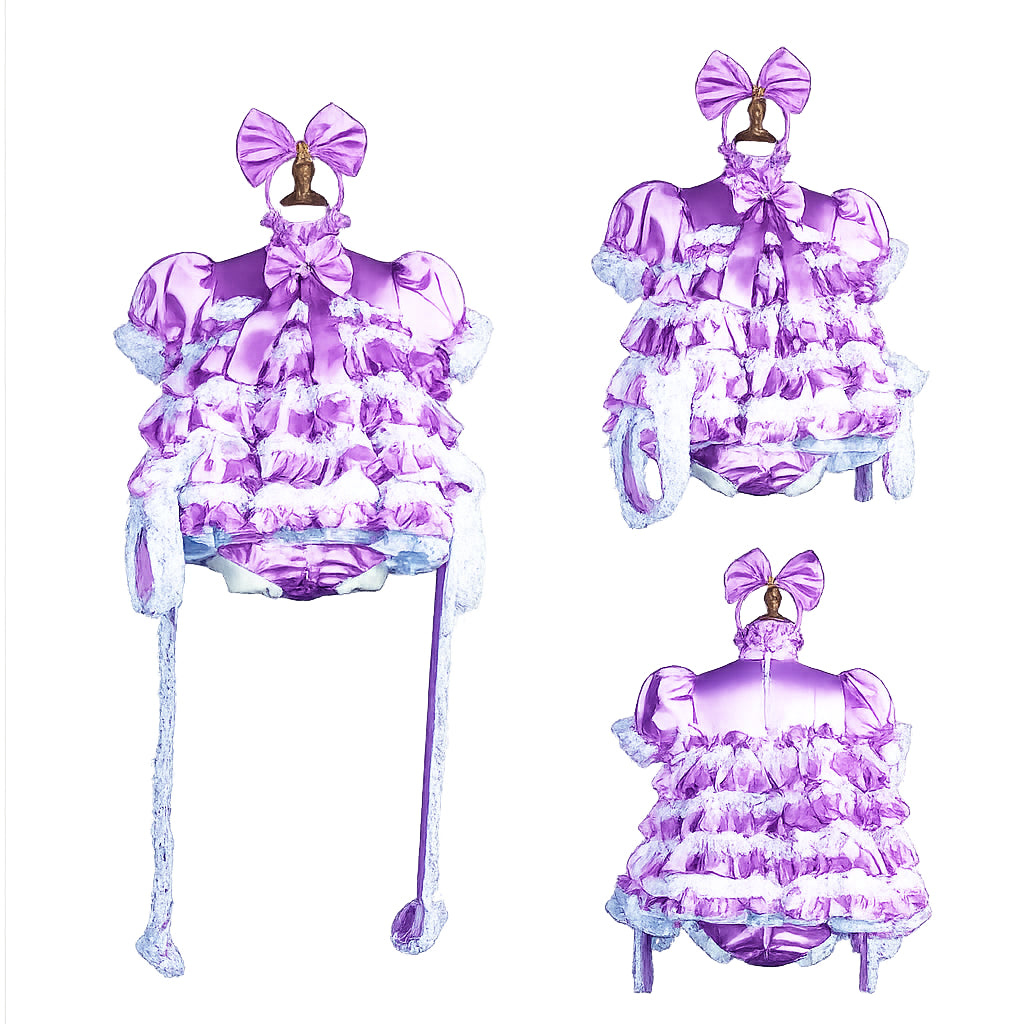 Lilac Satin sissy romper G3846
