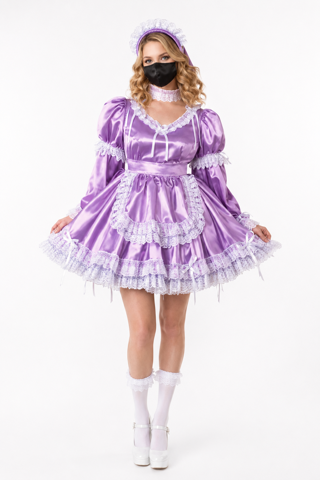 Lilac Satin Dress G3847