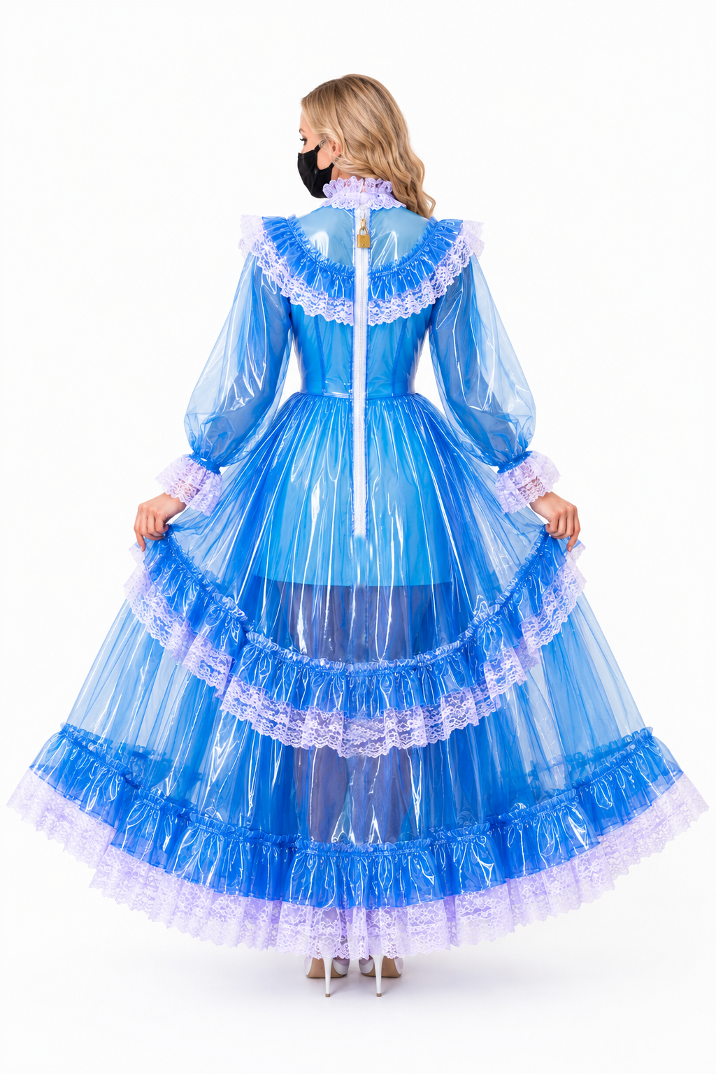 Blue Clear PVC Long Dress G3850