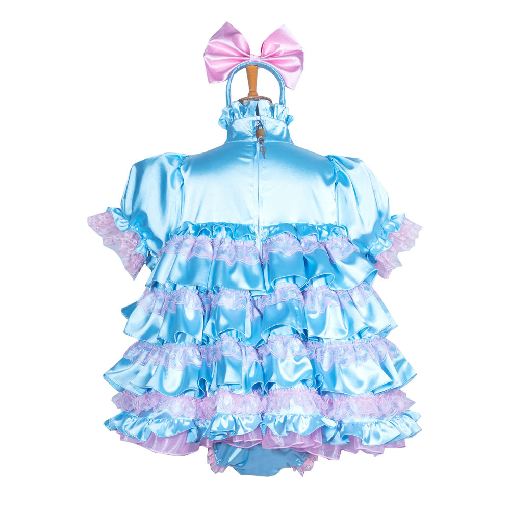 Baby Blue Satin Romper G3853