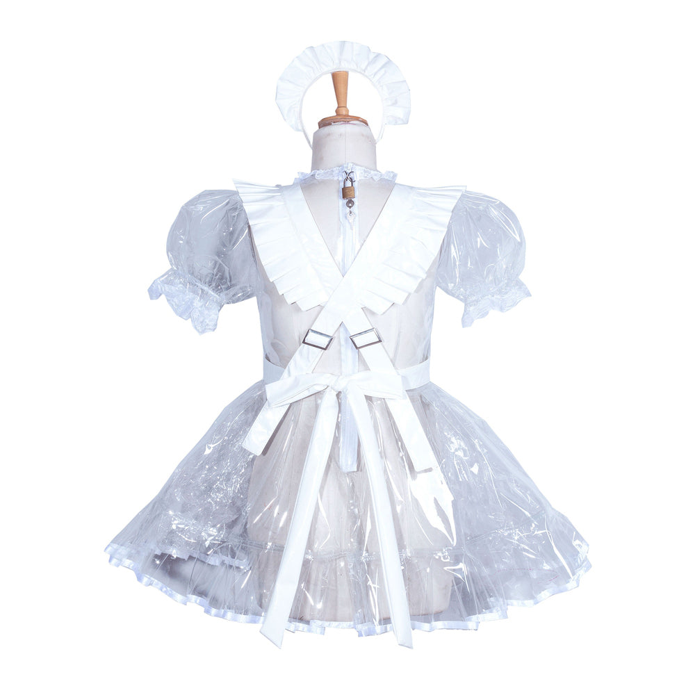 Weißes transparentes PVC-Kleid G3856