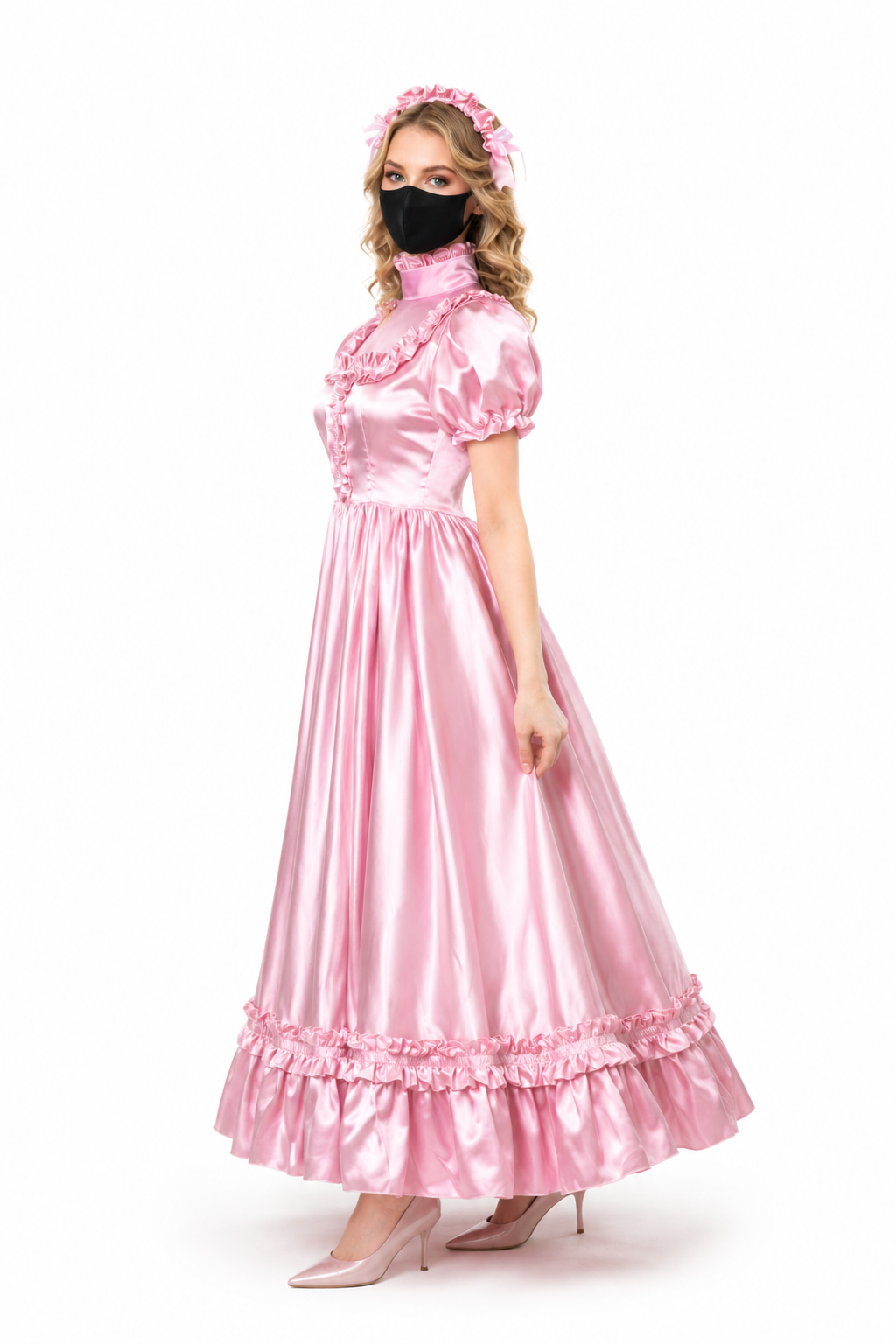 Pink Satin Dress G3864