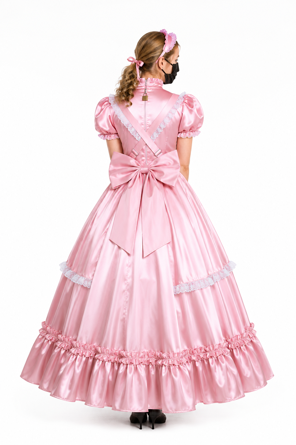 Pink Satin Dress G3865
