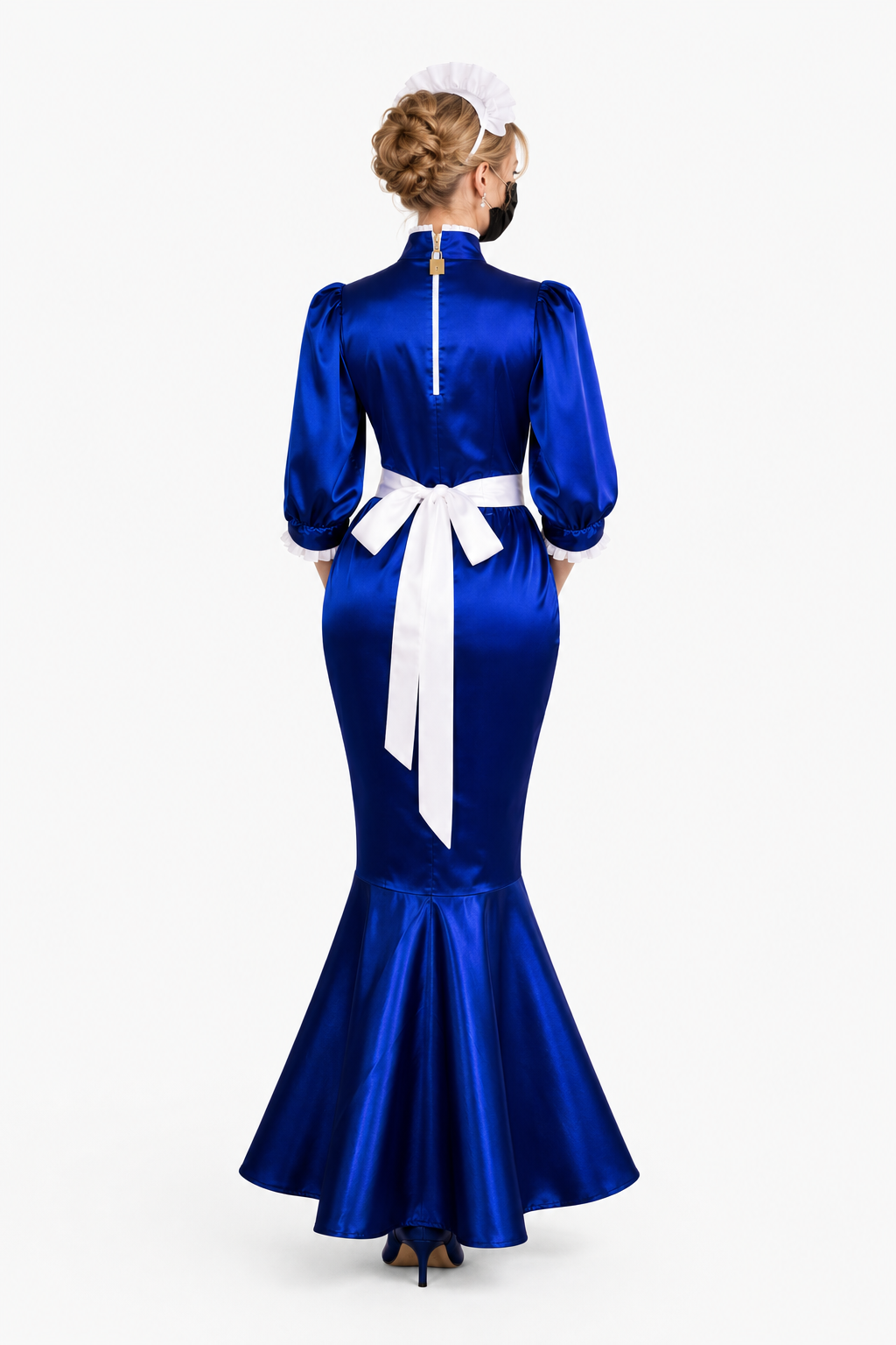 Blue Satin Dress G3867