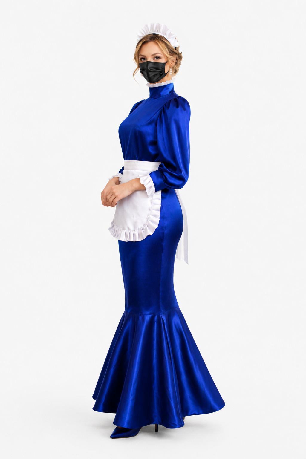 Blue Satin Dress G3867