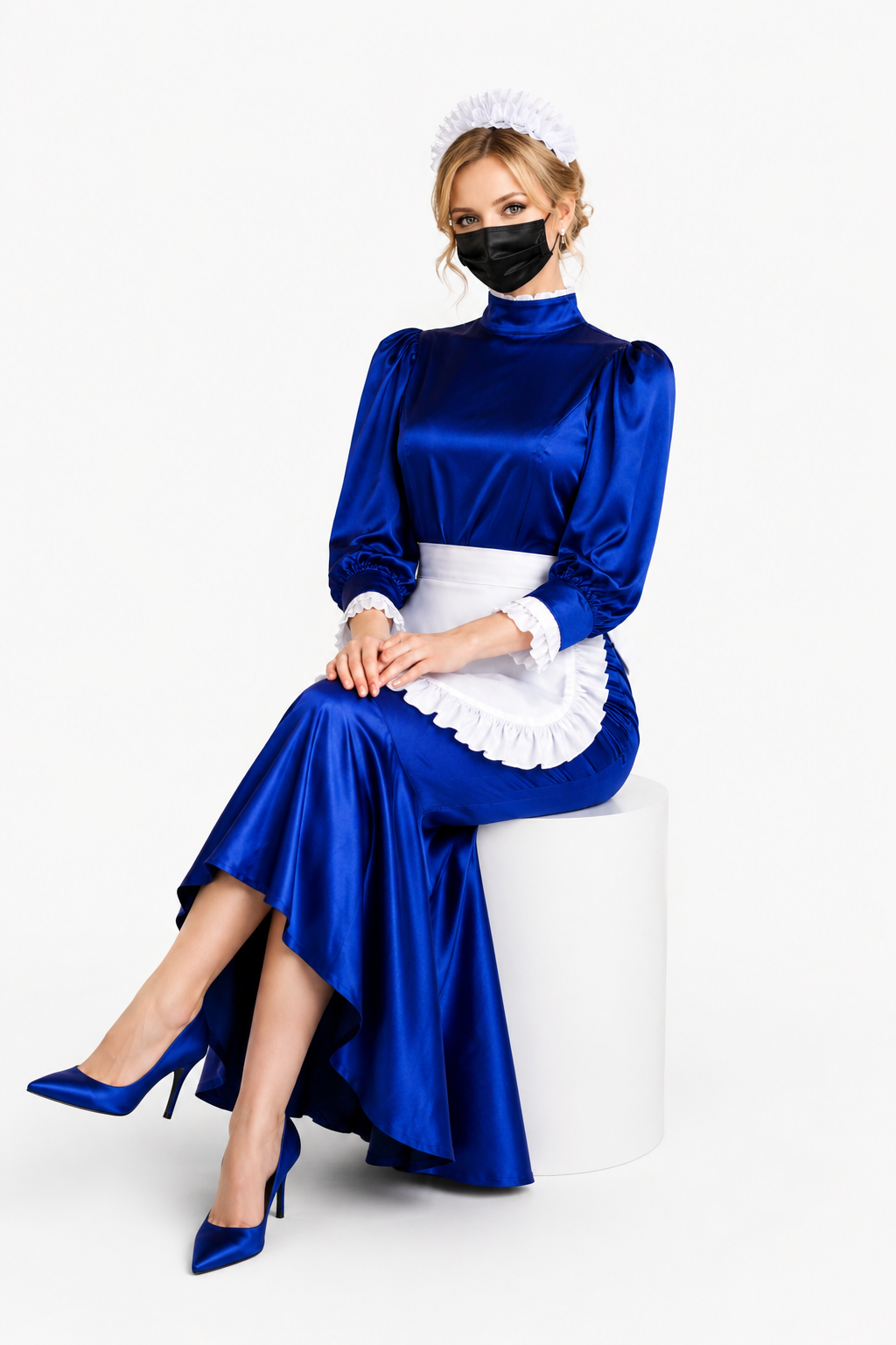Blue Satin Dress G3867