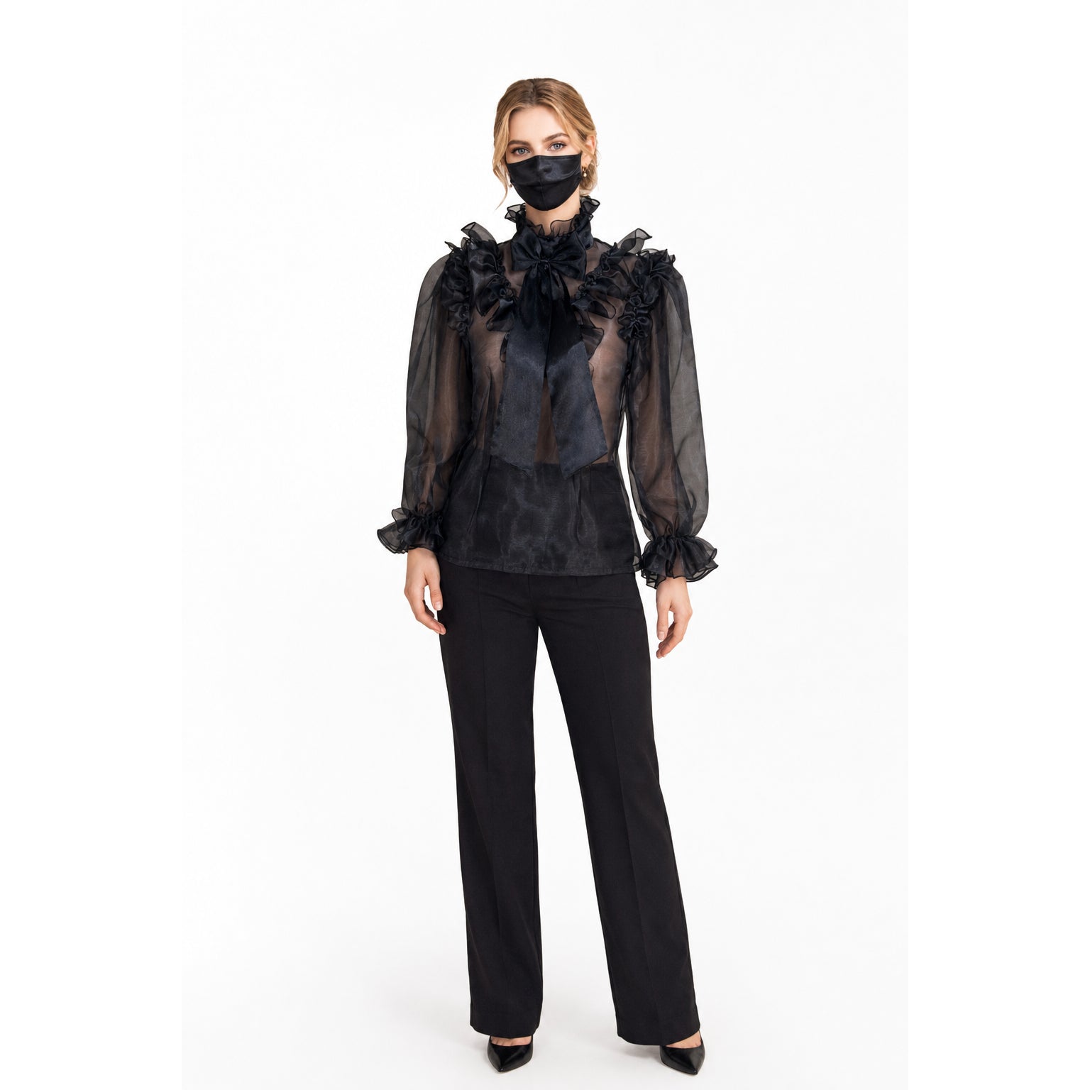 Black Organza Blouse G3870