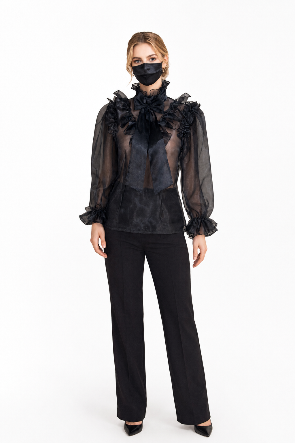 Black Organza Blouse G3870