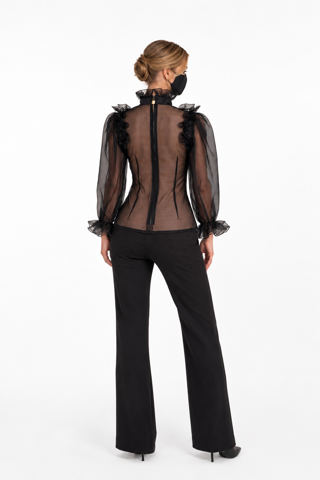 Black Organza Blouse G3870