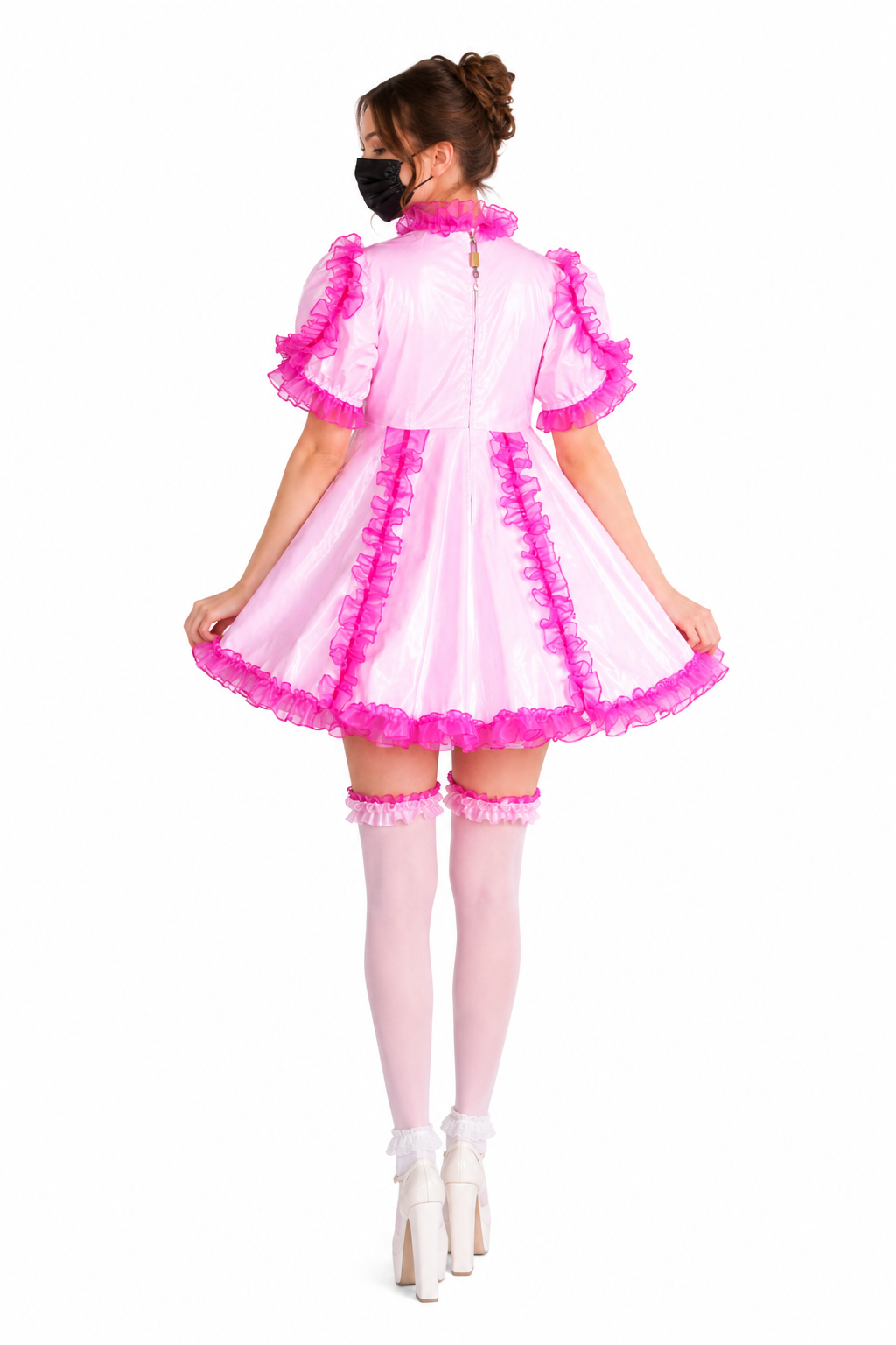 Baby Pink PVC Dress G3873