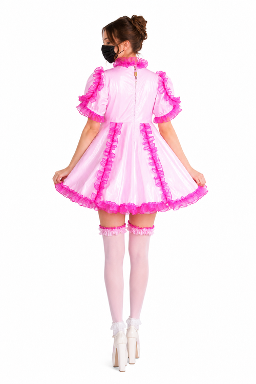 Baby Pink PVC Dress G3873