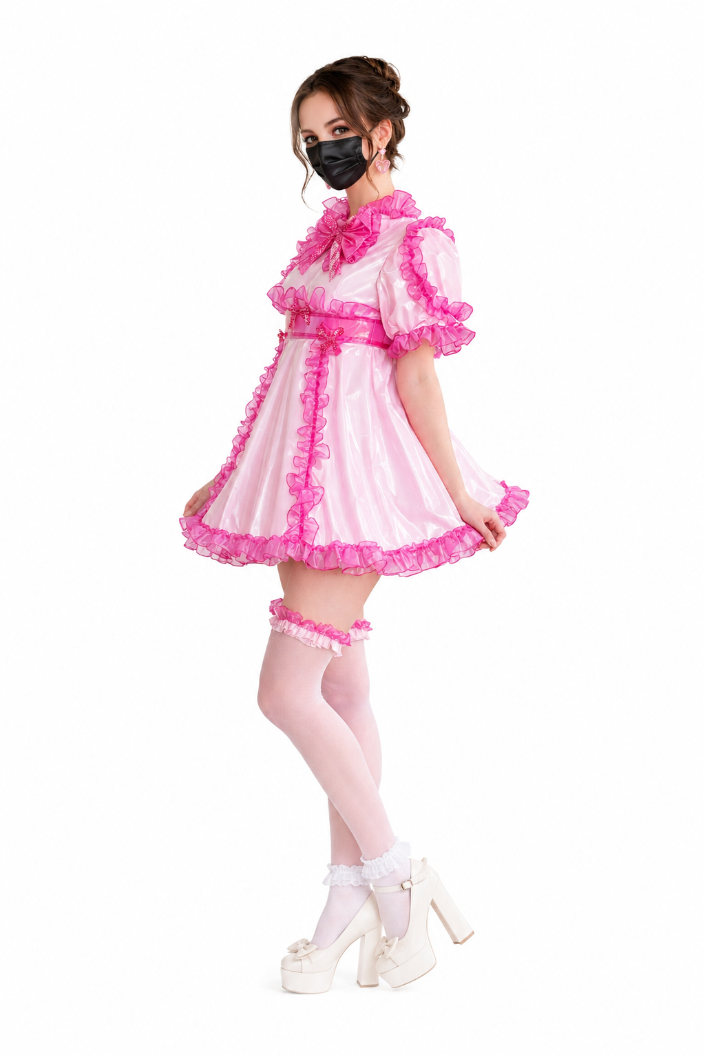 Baby Pink PVC Dress G3873