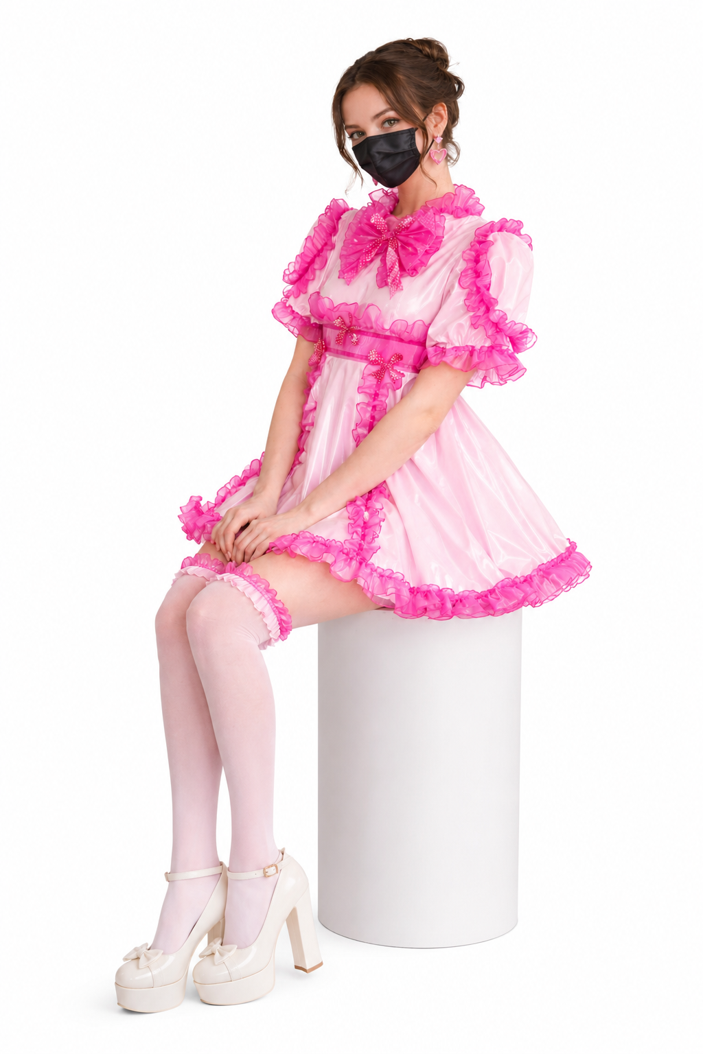 Baby Pink PVC Dress G3873
