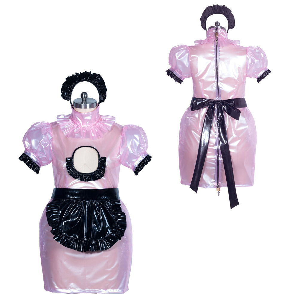Babyrosa transparentes PVC-Kleid G3874
