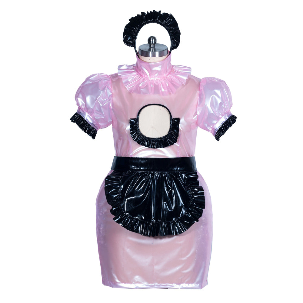 Babyrosa transparentes PVC-Kleid G3874