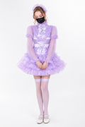 Lilac Satin & Organza Dress G3883