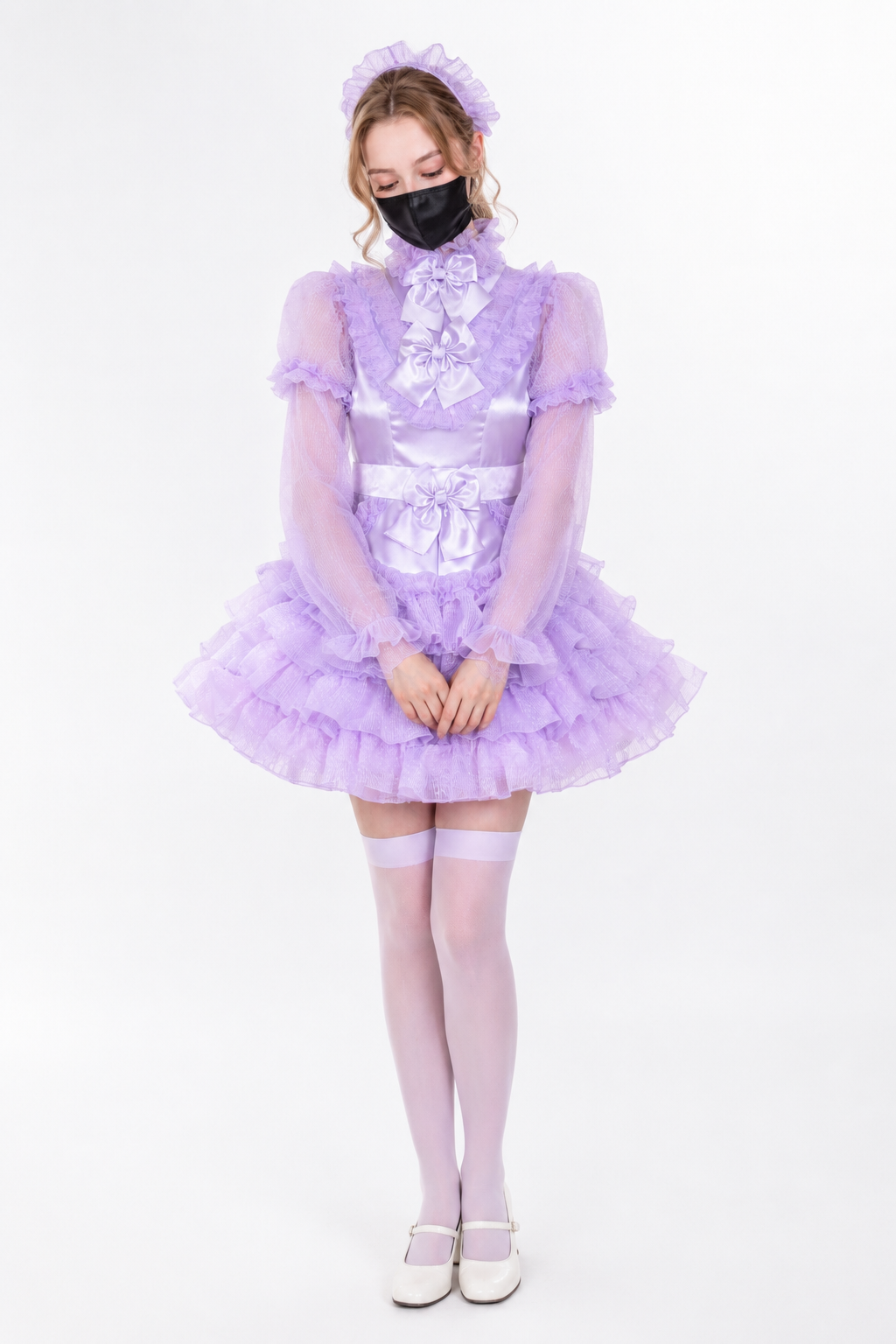 Lilac Satin & Organza Dress G3883