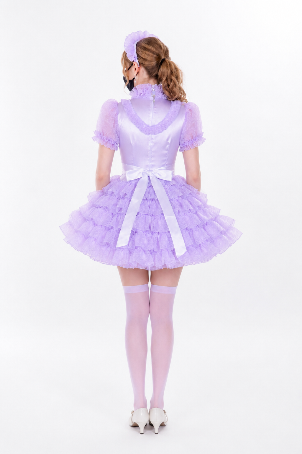 Lilac Satin & Organza Dress G3883