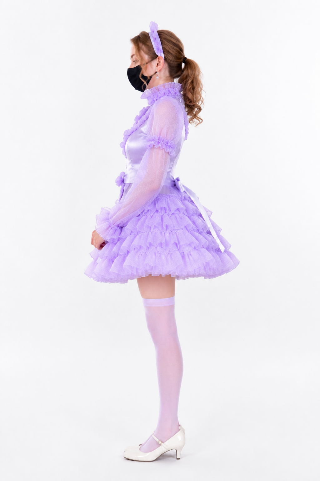 Lilac Satin & Organza Dress G3883