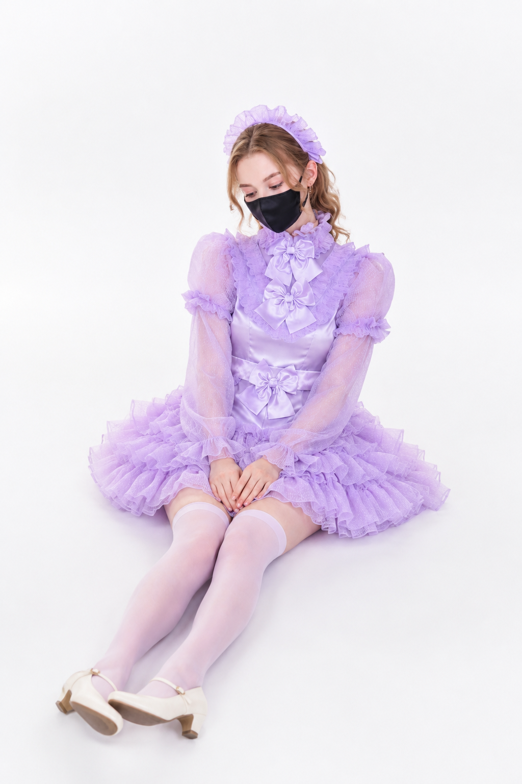 Lilac Satin & Organza Dress G3883