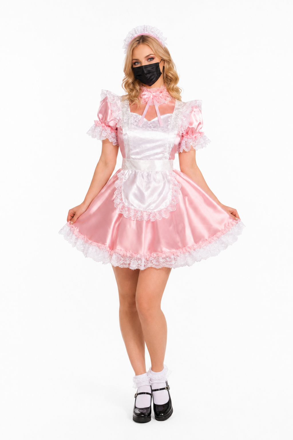 Baby Pink Satin Dress G3884