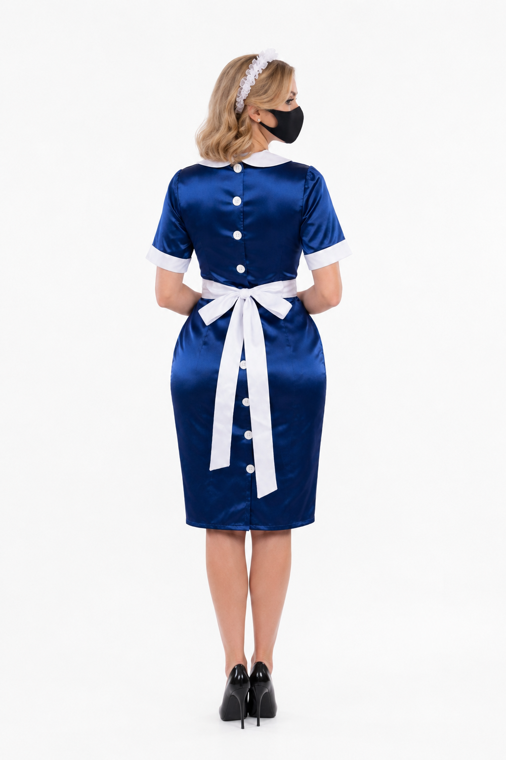 Blue Satin Dress G3887
