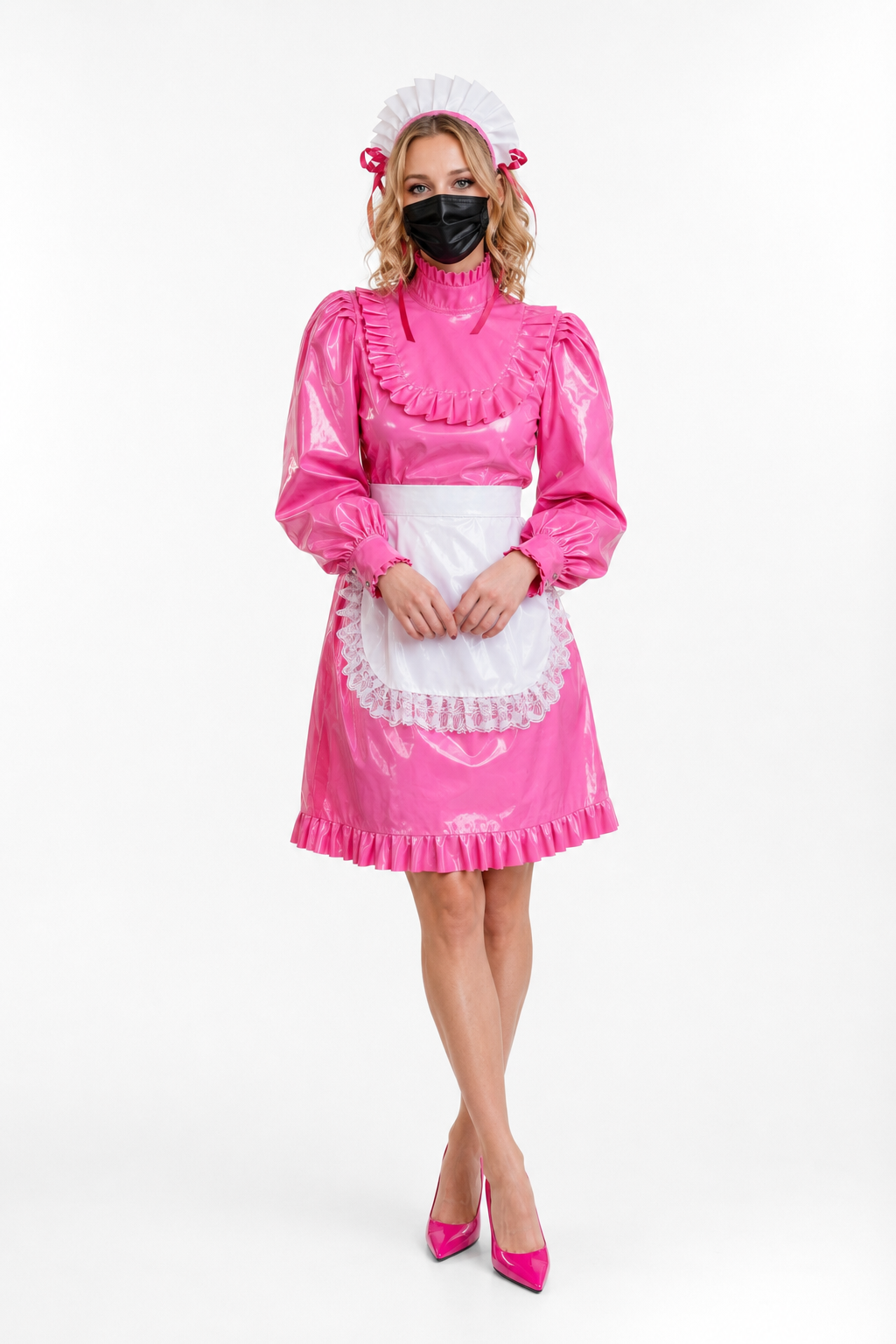 Hot Pink Thin PVC Dress G3888