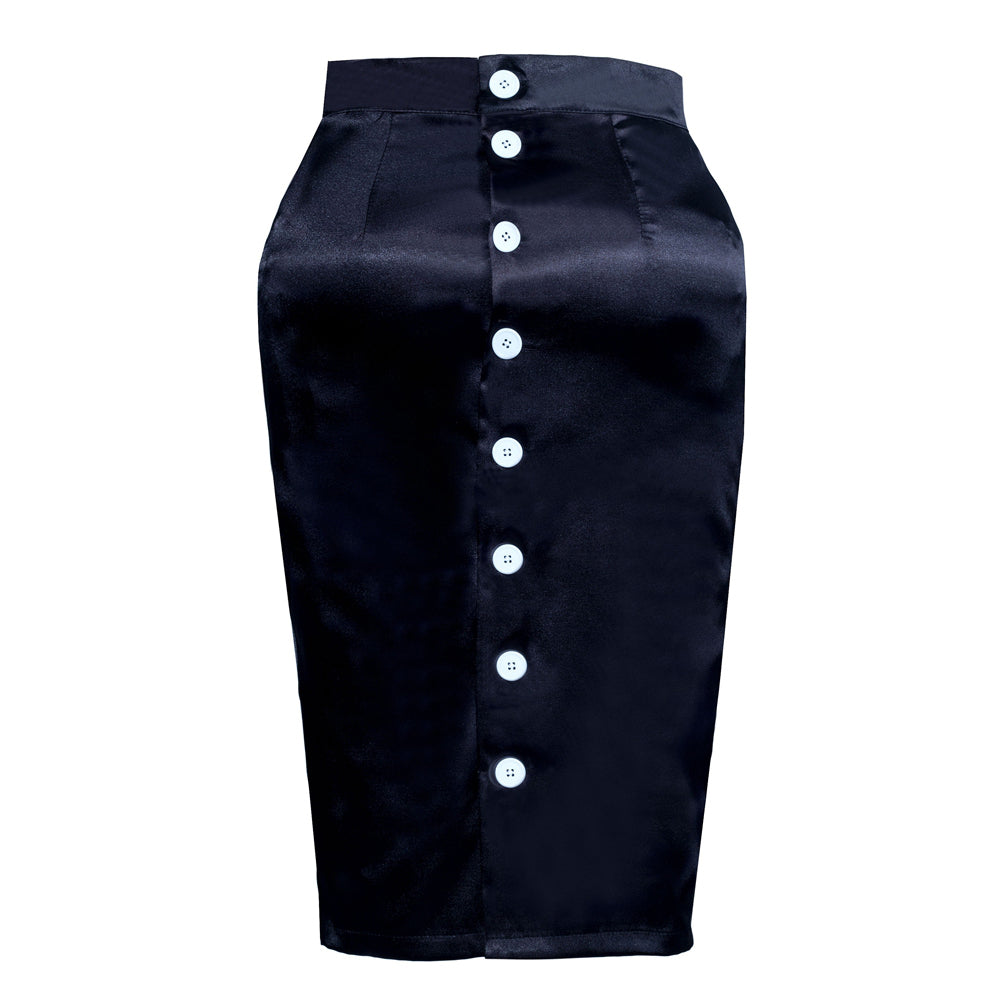 Black Satin Skirt G3889