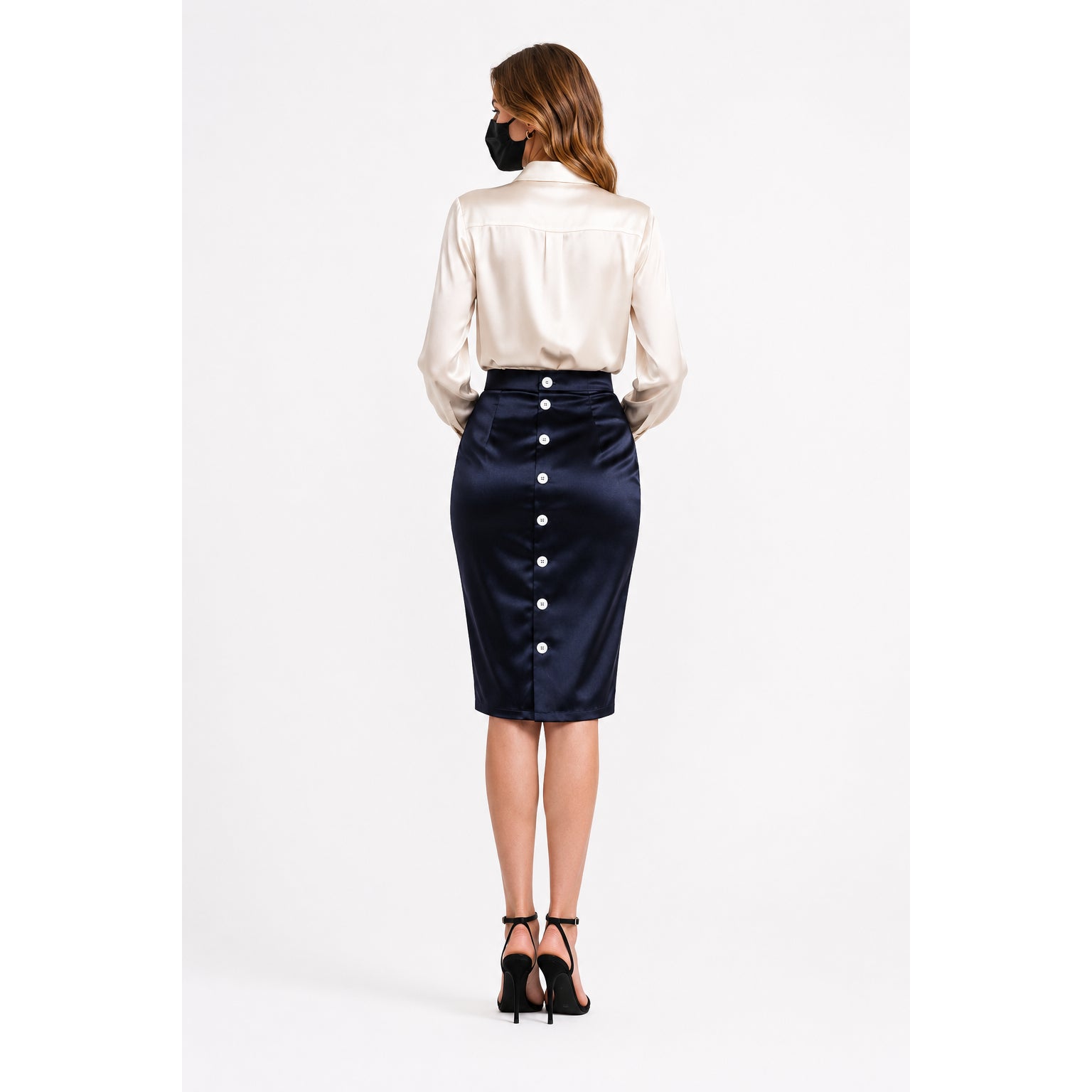 Black Satin Skirt G3889