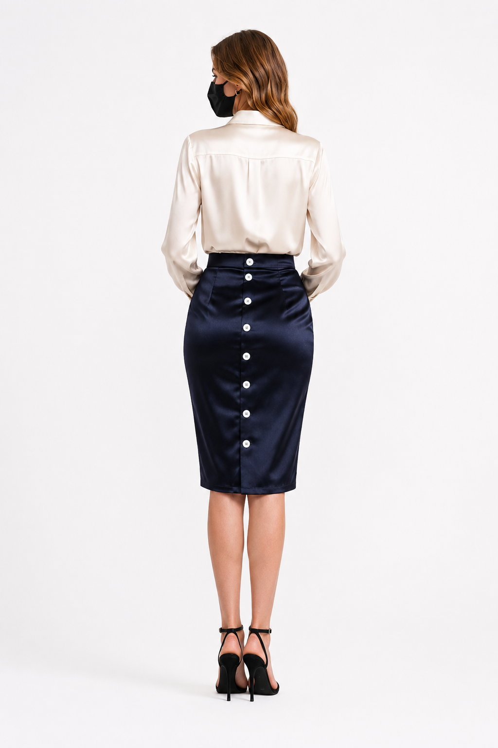 Black Satin Skirt G3889