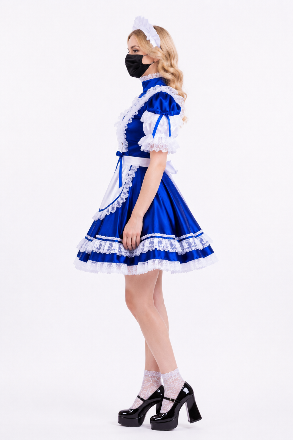 Blue Satin Dress G3891