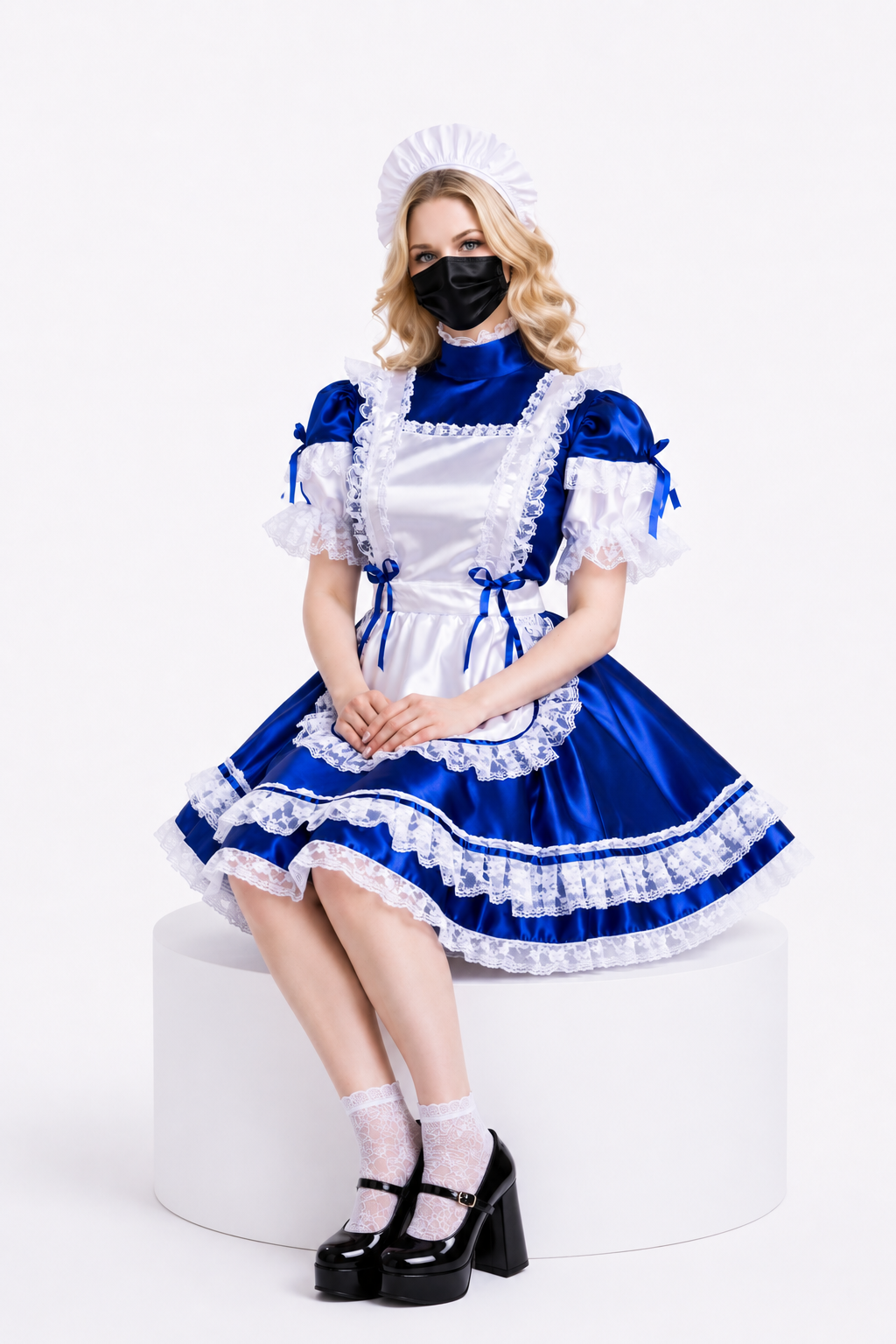 Blue Satin Dress G3891