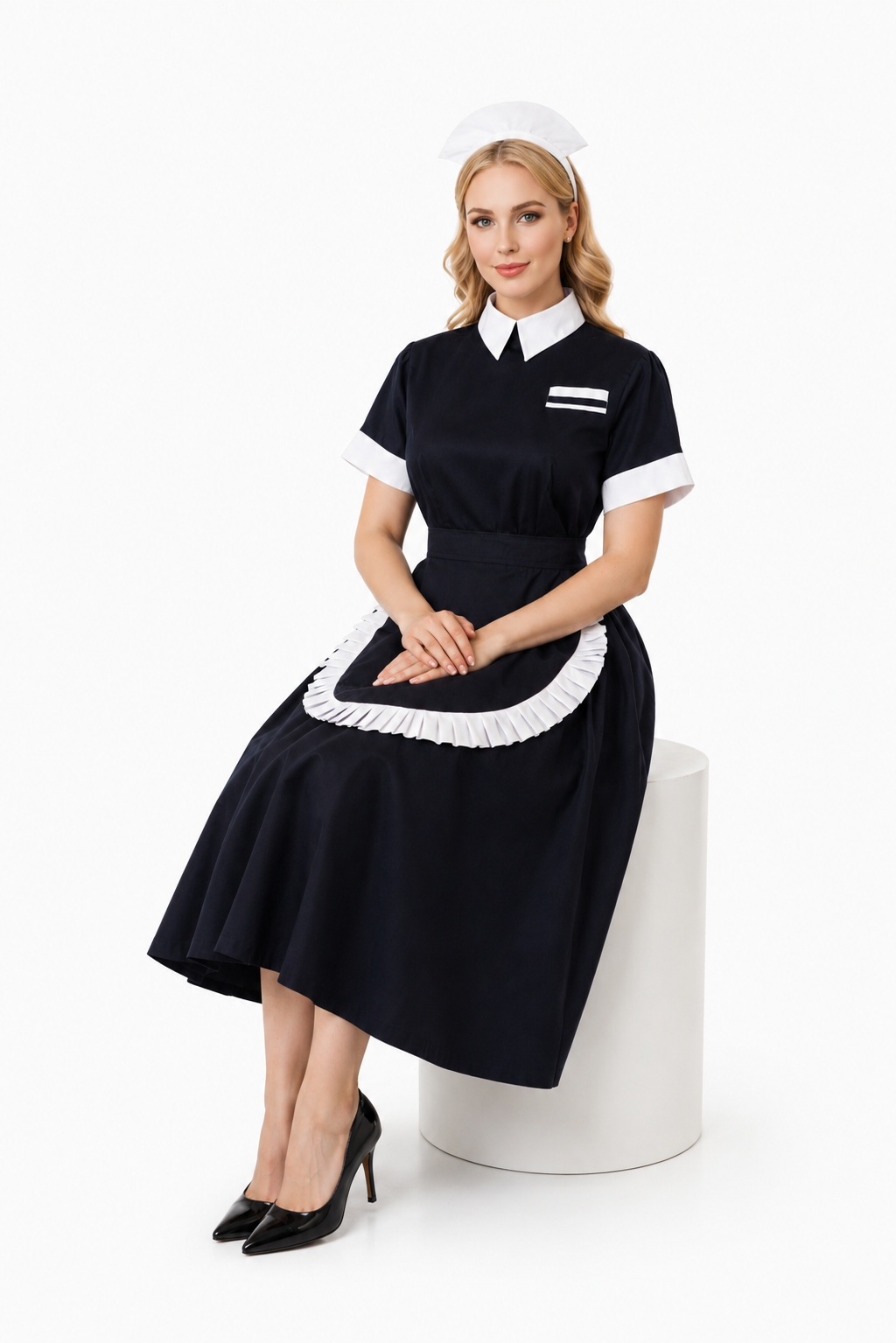 Schwarzes Baumwollkleid G3894