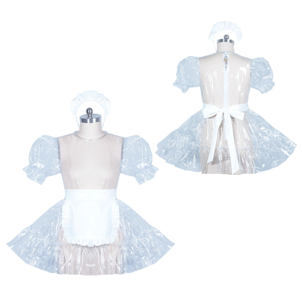 Weißes, durchsichtiges PVC-Kleid G3895
