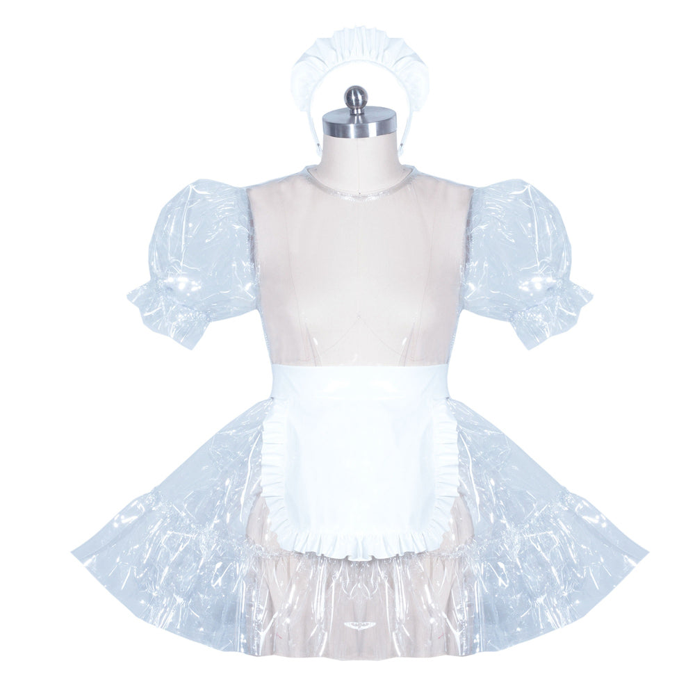 Weißes, durchsichtiges PVC-Kleid G3895