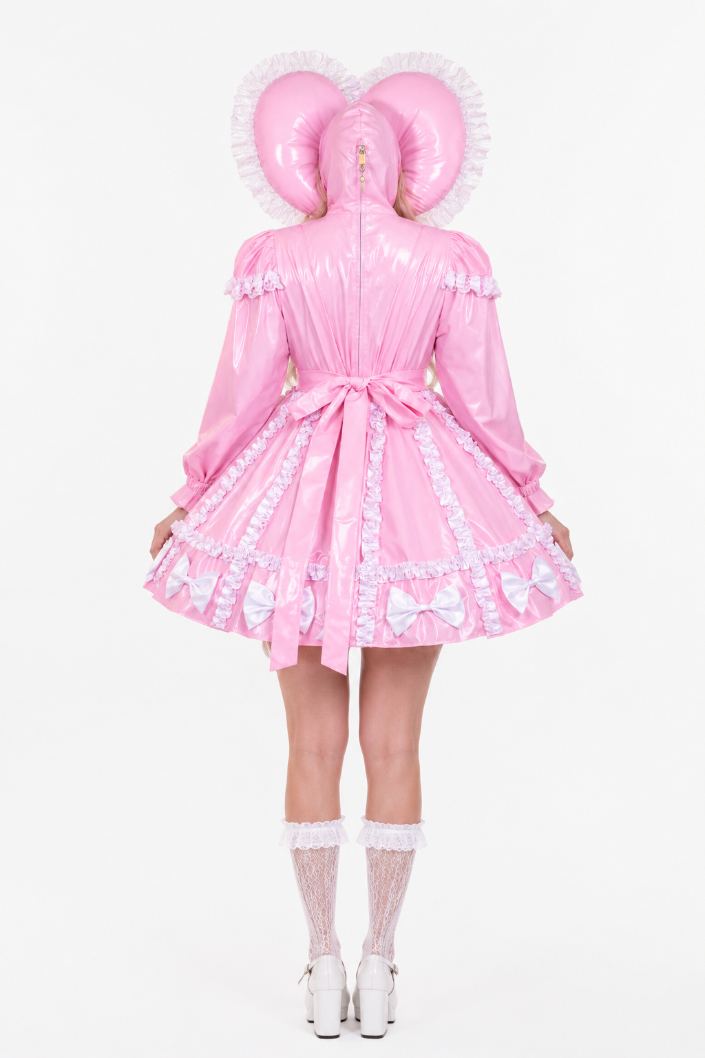 Babyrosa dünnes PVC-Kleid G3900
