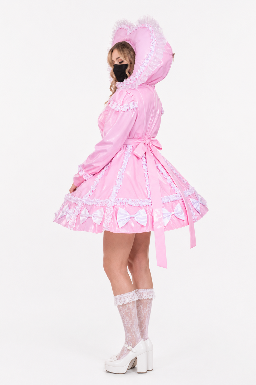 Babyrosa dünnes PVC-Kleid G3900