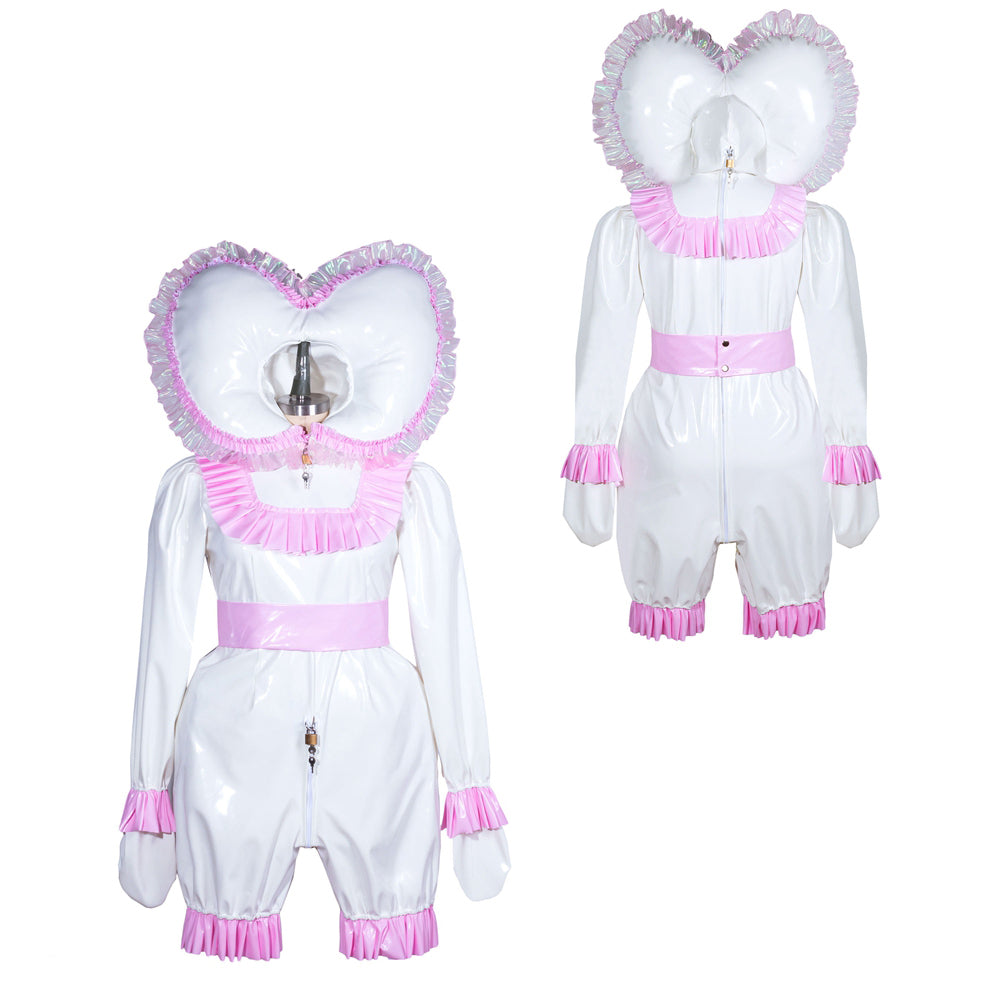 White Thin PVC sissy romper G3901