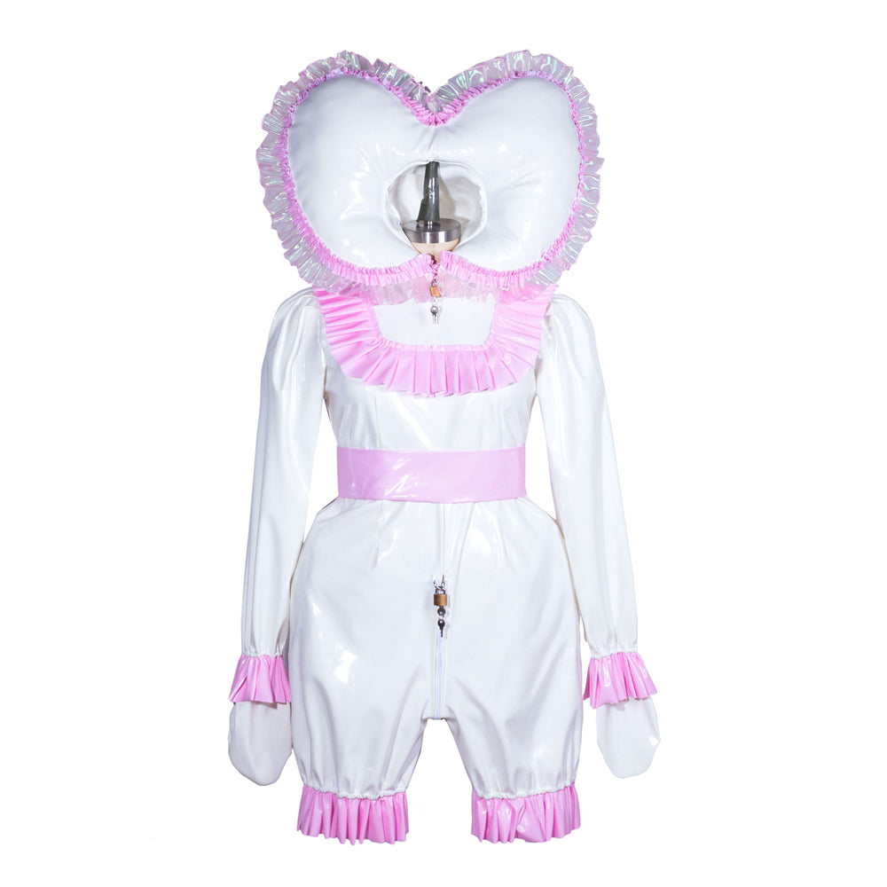 White Thin PVC sissy romper G3901
