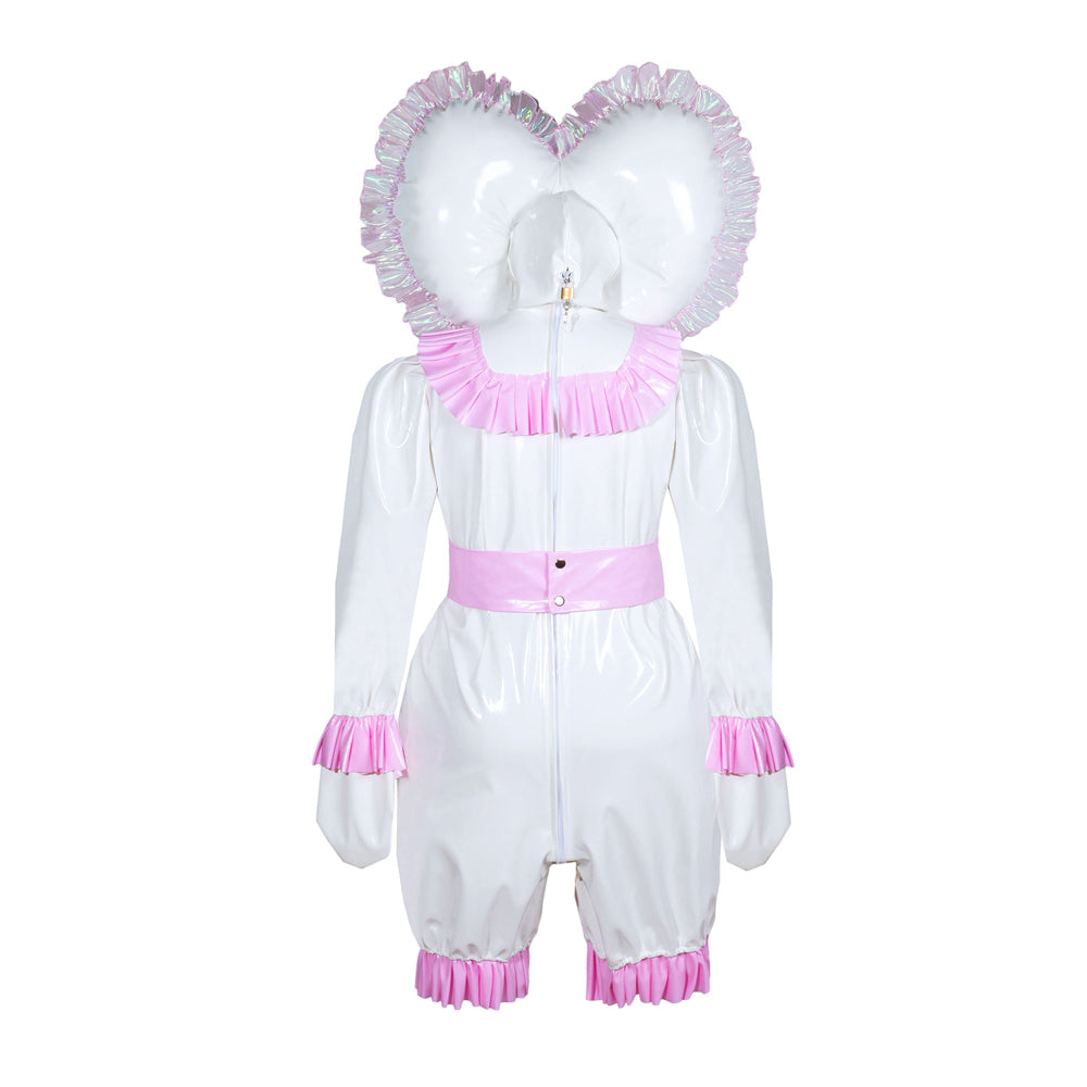 White Thin PVC sissy romper G3901