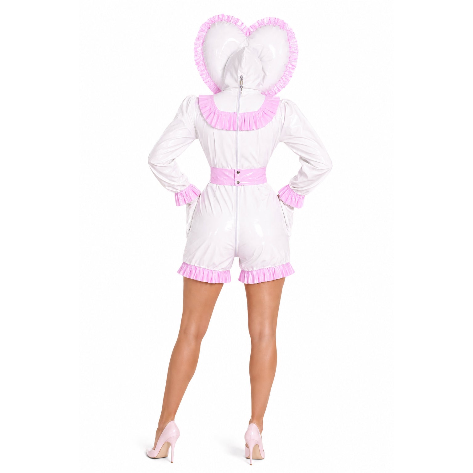 White Thin PVC sissy romper G3901