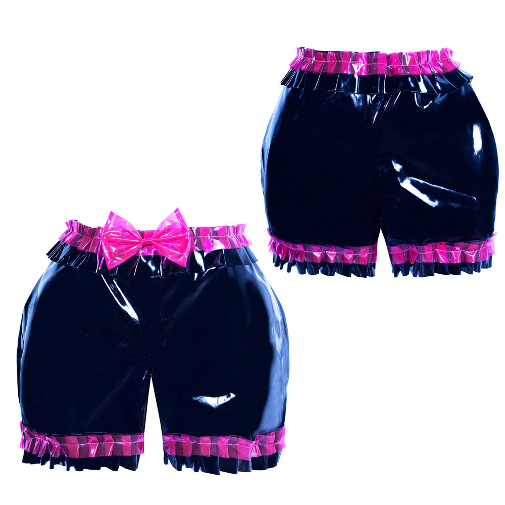 Culotte noire fine en PVC G3903
