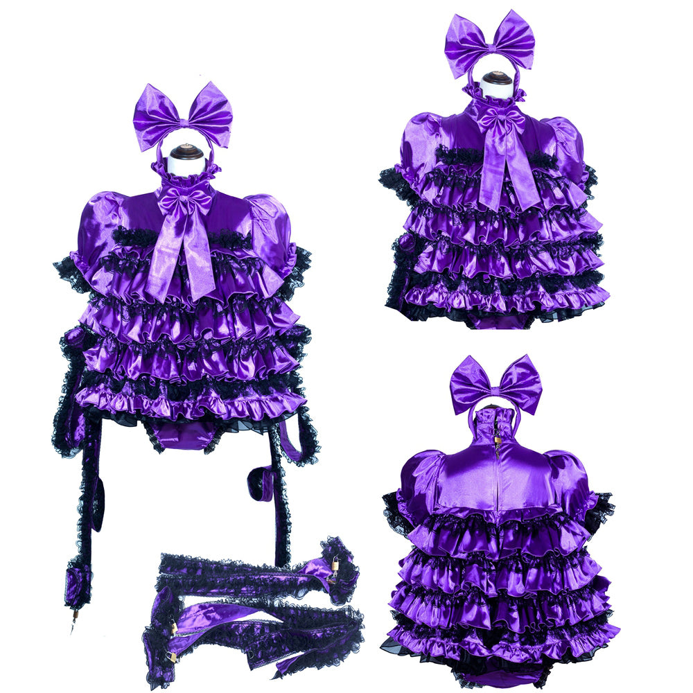 Purple Satin Bodysuit G3906