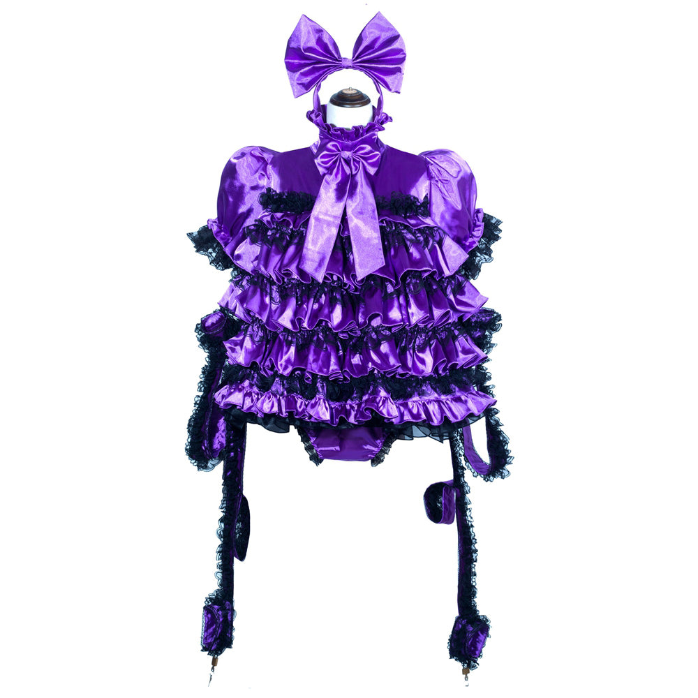 Purple Satin Bodysuit G3906