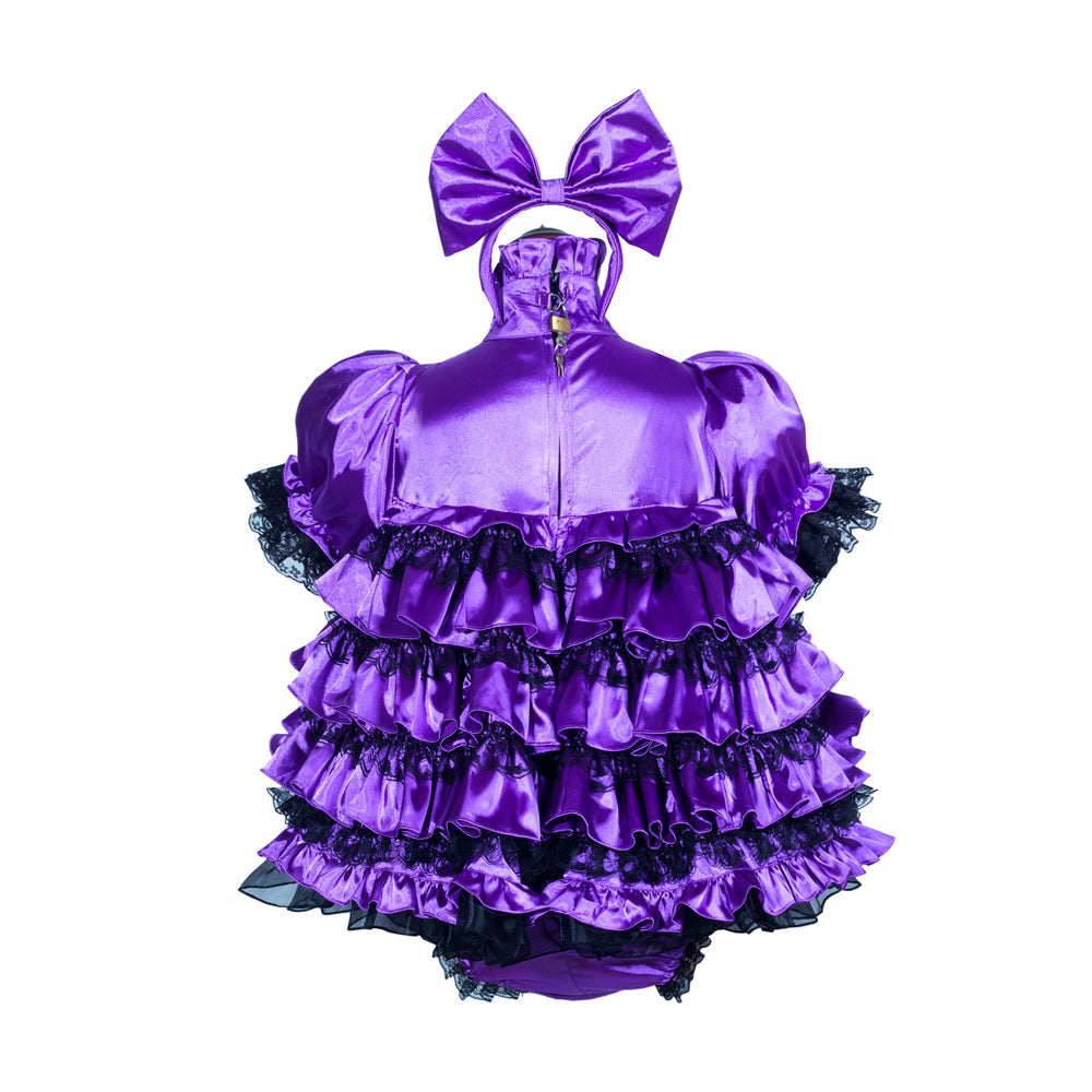 Purple Satin Bodysuit G3906