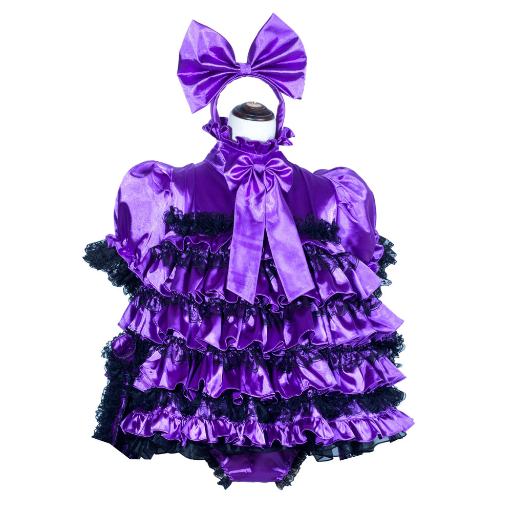 Purple Satin Bodysuit G3906